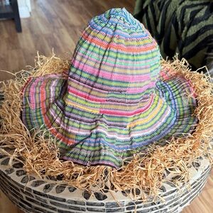 Ribbon Colorful Striped Sun Hat